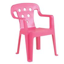 Cadeira Poltrona Plástica Para Criança Até 40Kg Rosa Mor