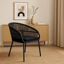 Cadeira Poltrona Sala Cozinha Valencia de Alumínio Corda Náutica