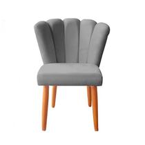 Cadeira Poltrona Sala de Jantar Penteadeira Reforçada Decorativa Pétala Suede