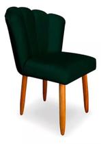 Cadeira Poltrona Sala Jantar Penteadeira Pétala Suede Verde