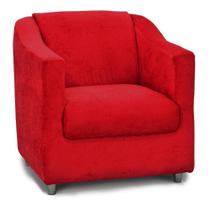 Cadeira Poltrona Tilla Recpcao Sala de Espera Suede Vermelha - Platinum Decor