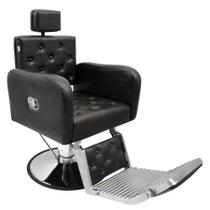 Cadeira Poltrona Tokyo Barber Reclínavel Para Barbearia - Preto Croco - Moveis e companhia