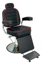 Cadeira poltrona Valentina Reclinável hidráulica Preto It com lista vermelha