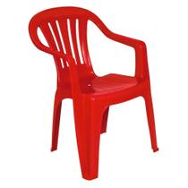 Cadeira Poltrona Vermelha em Plastico Suporta Ate 182 Kg Mor