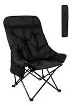 Cadeira Portátil Dobrável Acolchoada com Regulagem de Encosto Camping Praia 150kg