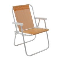 Cadeira Praia Alta Alumínio 110Kg Ly Bel - Laranja