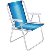 Cadeira Praia Alta Aluminio Conforto 110 kg Marca Mor Cor Sortida