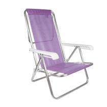 Cadeira Praia Aluminio Reforçada Reclinavel 8 Posiçoes - Mor