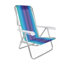 Cadeira Praia Reclinável E Dobrável Alumínio 8 Posições Mor