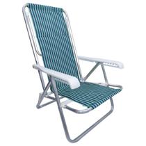 Cadeira Praia Reclinável Mor 8 Posições Escuro Verde