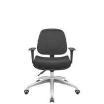 Cadeira premium executiva backplax plus base alumínio com costura braço regulável pp