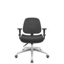 Cadeira premium executiva lâmina base de alumínio com costura braço 3d/1d