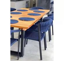 Cadeira premium sem braço aluminio e trico nautico