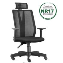 Cadeira Presidente ADDIT Tela Giratória Preta 2413 Cadeira Presidente ADDIT Tela Giratória Preta 2413