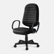 Cadeira Presidente Belluno Giratória com Braços Preta Cadeira Presidente Belluno Giratória com Braços Preta