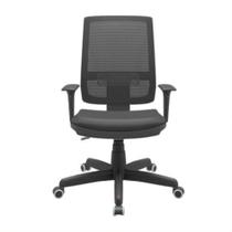 Cadeira Presidente Brizza Braço 3D Backplax Couro Preto Plaxmetal