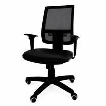 Cadeira Presidente Brizza NR17 Mecanismo Relax Com Encosto em Tela Assento Material Sintético Plaxmetal Preto Cadeira Presidente Brizza NR17 Mecanismo Relax Com Encosto em Tela Assento Material Sintético Plaxmetal Preto