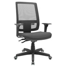 Cadeira Presidente Brizza Tela Ergonômica Para Escritório Regulagem Altura Back System NR17 Cinza