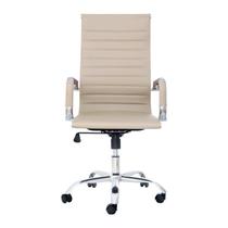 Cadeira Presidente Charles Eames Esteirinha Couro Pu 11P Nude