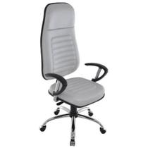 Cadeira Presidente com apoio de Cabeça Linha Blenda Cinza