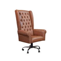 Cadeira Presidente Consul Chesterfield material sintético Moca Cadeira Presidente Consul Chesterfield material sintético Moca