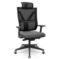 Cadeira Presidente DARIX X Slider Braços em 3D PU Plaxmetal Nacional Sintético Preto