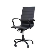 Cadeira Presidente Ergonômica Stripes Preta Executiva com Rodinhas e Regulagem de Altura
