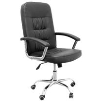 Cadeira Presidente Escritório Base Giratória em Couro com Braço