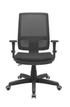 Cadeira Presidente Escritório Giratória BRIZZA BackSystem Plaxmetal NR17 Braços 3D Tecido T19 Preta