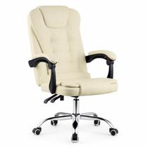 Cadeira Presidente Fortt Leeds Branca Reclinável Base Cromada 120kg CPF06B