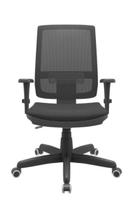 Cadeira Presidente Giratória BRIZZA BackSystem Plaxmetal NR17 Braços 3D Material Sintético Preta