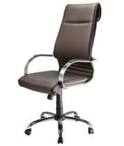 Cadeira Presidente Luxuosa com Base Cromada Linha Chief Marrom