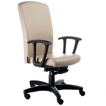 Cadeira Presidente Luxuosa Com Braços Fixos Alpha Bege Cadeira Presidente Luxuosa Com Braços Fixos Alpha Bege
