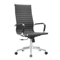 Cadeira Presidente Manhattan Preta Base Cromada - Fratini - Plaxmetal