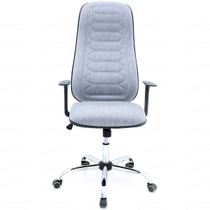 Cadeira Presidente para Escritório Giratória em PU (sintético) - Linho Cinza - Premium - LMS-BL-101010