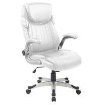 Cadeira Presidente Pelegrin PEL-4209 em Couro Pu Branca Cadeira Presidente Pelegrin PEL-4209 em Couro Pu Branca