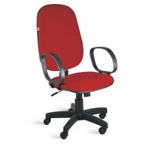 Cadeira Presidente Relax Braços Tecido Vermelho Ágata - Ideaflex