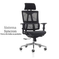 Cadeira Presidente Tela MK - 4011T - COR PRETO - MAKKON - 30038