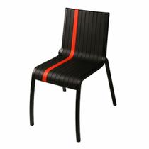 Cadeira Preta c Faixa Vermelha Design Moderno Primeira Linha