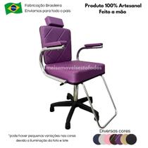 Cadeira Profissional para Cabeleireiro e Barbeiro Confortável Pistão a Gás Suporta até 130 kg Encosto Fixo com Regulagem de Altura Sobe e Desce