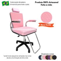 Cadeira Profissional para Cabeleireiro Salão de Beleza e Barbeiro Iniciante Encosto Fixo Barbearia com Regulagem de Altura Sobe e Desce Confortável
