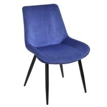 Cadeira Provença Veludo Azul e Preta