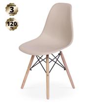 Cadeira Quarto Escritório Sala Charles Design Eames Eiffel Wood - Nude
