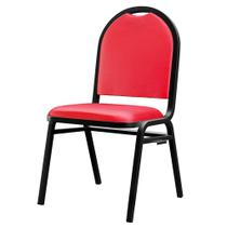 Cadeira Recepção Essencial Hot Fixa Empilhável Vermelha - Mpozenato