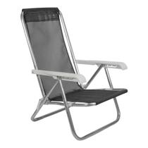Cadeira Reclinável 4 posições Aluminio Lazy Sannet Preto - Bel