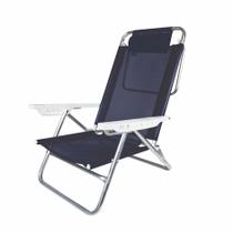 Cadeira Reclinável 6 Posições Com Almofada Alumínio Praia Camping Piscina - Mor
