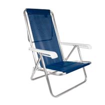 Cadeira Reclinável Alumínio 8 Posições Azul Marinho - MOR