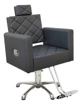 Cadeira Reclinável Confort Luxo hidráulica Cor Preto Acetinado