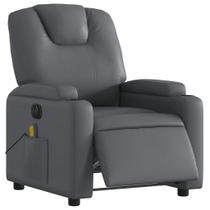 Cadeira reclinável de massagem elétrica vidaXL ajustável cinza Cadeira reclinável de massagem elétrica vidaXL ajustável cinza