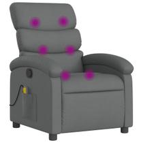 Cadeira reclinável de massagem vidaXL para adultos, assentos individuais de teatro com massagem vibratória e encosto/apoio para pés ajustáveis manualmente, sofá reclinável moderno para sala de estar, tecido cinza escuro